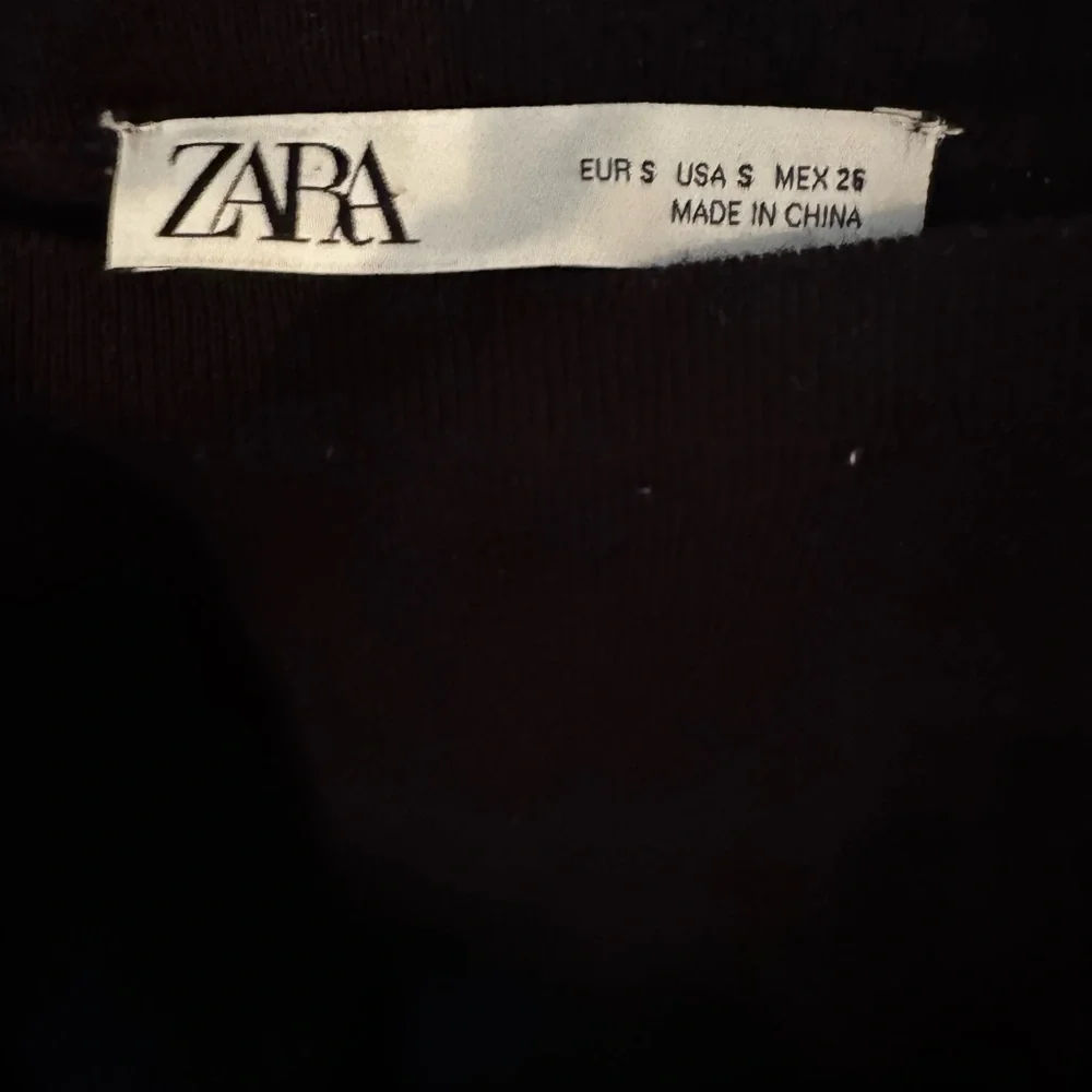 Zara Black Crew Neck Sweater with Gold Stud Detail on Sweater - Size S